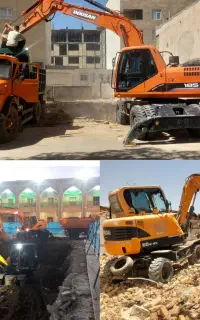 اجاره بیل بزرگ مینی بیل لاستیکی کامیون چکش پاکت و.