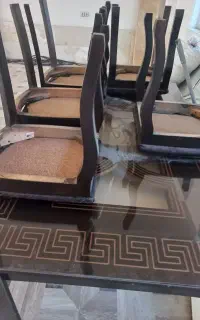 میز و صندلی غذاخوری ۶ نفره ،میز سالم،صفحه شیشه ای