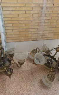 دو عدد لوستر برنجی