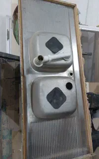 سینک ظرفشویی دوکاسه دو سینی ۱۵۰×۶۰