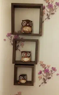 سه عدد باکس چوبی همراه با جقد چوبی