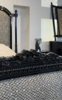سرویس خواب دونفره تمام چوب راش مدل لورنزو پاپیونی
