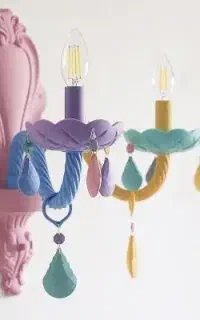 لوستر پاستلی دیوارکوب دوشعله با انتخاب رنگ‌ها