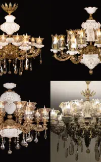 لوستر16 شعله ی برنز خالص سنگین