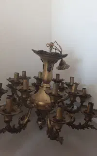 لوشتر۱۶ شاخه برنز و۵ عدیوارکوب