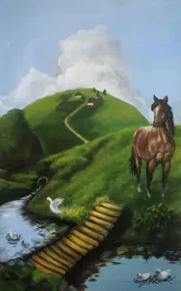 تابلو منظره رنگ روغن