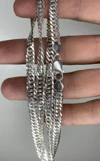 زنجیر نقره کارتیر دوبل ایتالیا