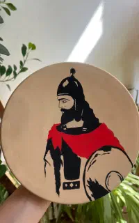 بشقاب سفالی طرح بابک خرمدین