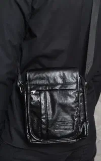 کیف دوشی چرم وارداتی اصل ترک، رنگ مشکی