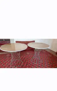 میز گرد با شیشه