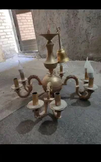 زرد طلایی لوستر و آینه خ
