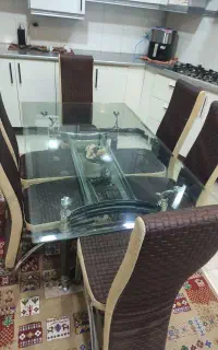 میز غذا خوری ۶نفره استیل
