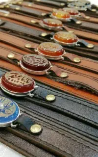 دستبند چرم عقیق