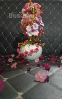 گل کریستالی رز صورتی بنفش دورنگ