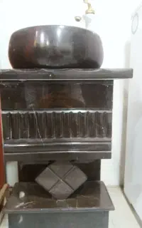 روشویی سنگی با شیر سفید طلایی