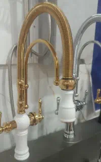 شیر ظرفشویی سفید طلایی