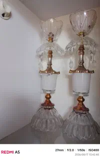 آینه شمعدان سفید چوبی