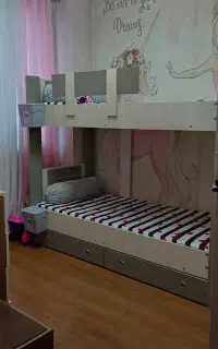 تخت دوطبقه تمام mdf بدون تشک با نردبان،