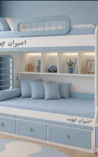 تخت دوطبقه آبی/چک از یکماه تا ۲۴ماه