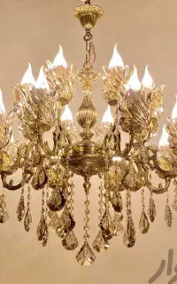 لوستر ۸ شاخه ۱۶ شعله تمام برنز پرکار رستمی