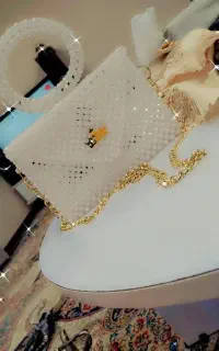 کیف کریستال مروارید بسیار جذاب و زیبا مجلسی اسپرت