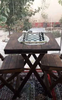 میز صندلی تاشو چوب روس