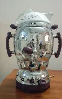 سماور گازی سه کاره قلم کاری شده نو داخل کارتن