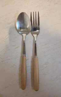قاشق و چنگال دسته چوبی/ بامبو