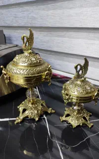 ست جاشکلاتی و سه عدد قندان برنز مارک تکریزان