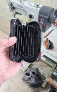 جاکارتی آکاردئونی دورزیپ چرم طبیعی