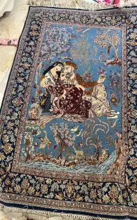 فرش چله ابریشم اصفهان