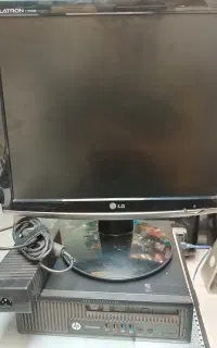 کامپیوتر مینی کیس g1 hp نسل۴+مانیتور Lg