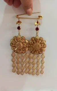 سنجاق نقره .آبکاری طلا
