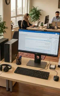 سیستم کیس کامپیوتر اقتصادی کامل hp + مانیتور استوک