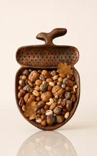 میوه خوری چوب گردو طرح بلوط