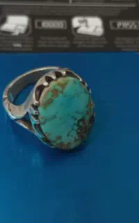 انگشتر نقره عیار ۹۲۵ سنگ فیروزه اصل نیشابوری