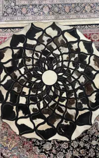 فرش گرد طرح پوست گاو