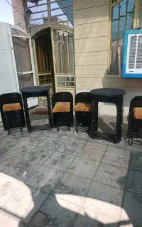 میز وصندلی  با بشکه اهنی