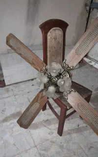 پنکه سقفی لوستر دار چوبی
