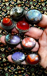 انگشتر و رکاب طرح نقره عمده