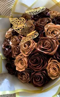 دسته گل روبانی