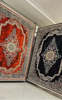 فرش قرمز مشکی/برجسته۱۵۰۰شانه ماه رنگ مشهد
