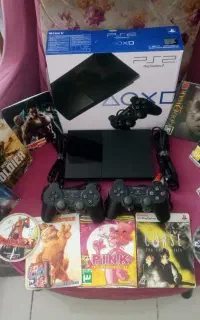 پلی استیشن ۲+ دودسته+بازی+جعبه   ps2