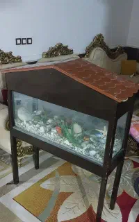 آکواریوم ۱۵۰لیتری خوشکل بدنه چوب گردو