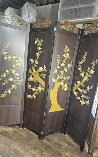 پارتیشن پاراوان هنر ویترای روی چوب