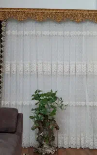 پرده همراه کتیبه و زیر پرده ای، تازه دوخت،زیرقیمت
