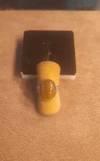 انگشتر با سنگ چشم ببر کار دست