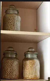 سه عدد بانکه حبوبات شیشه ای درب واشردار