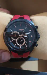 ساعت ستی زن ژاپنی بند قرمز صفحه مشکی