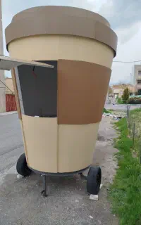 کانکس طرح لیوان قهوه سیار برای کسب و کار کافه و ..